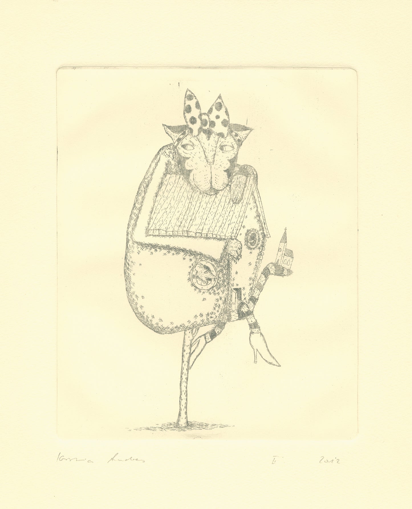 Druckgrafik "Katz und Maus"