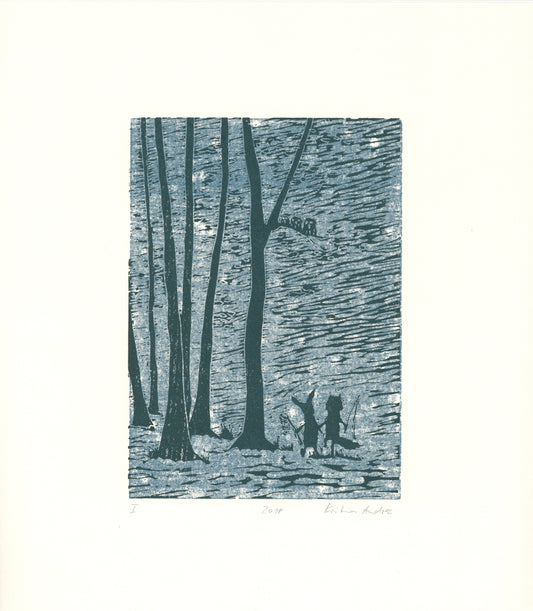 Druckgrafik  "Fuchs und Hase"